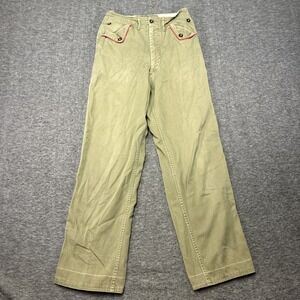 Vintage Boy Scouts of America Pants Youth 22x27 Green Red Trim Talon 50s 60s‎
